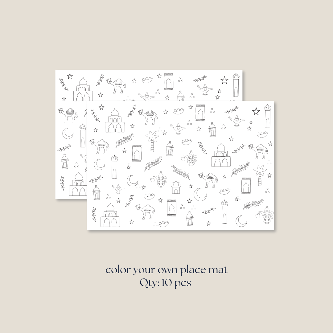 10pcs Color-Your-Own Lantern Nights Placemat